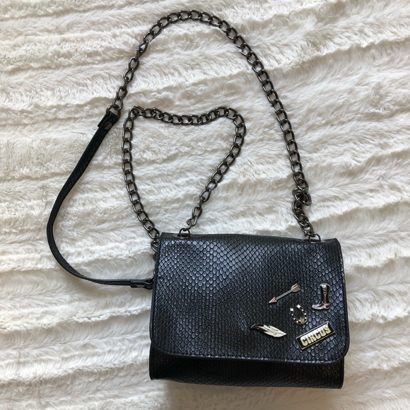 Circus by Sam Edelman Clive Pin Embellished Black Crossbody Bag Handbag Purse - Picture 3 of 11